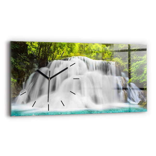 Horizontal wall clock Waterfall in Thailand