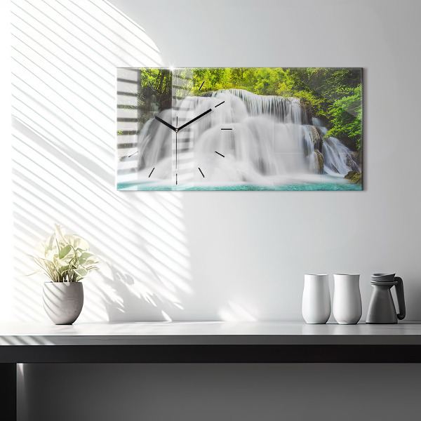 Horizontal wall clock Waterfall in Thailand