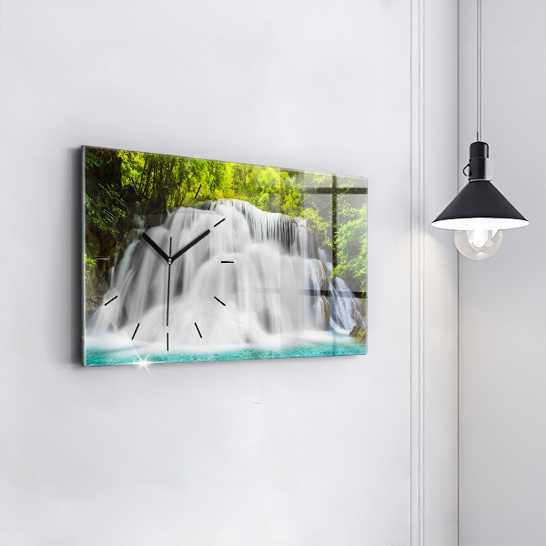 Horizontal wall clock Waterfall in Thailand