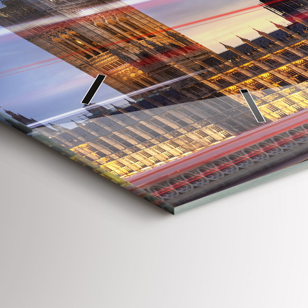 Horizontal wall clock Red London Bus