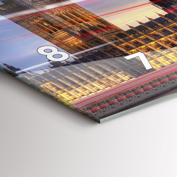 Horizontal wall clock Red London Bus