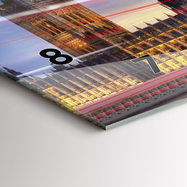 Horizontal wall clock Red London Bus