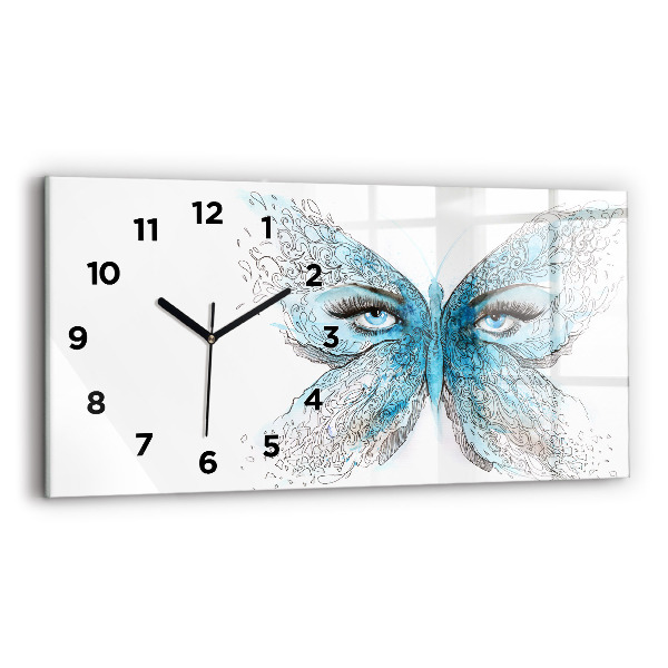 Horizontal wall clock Butterfly face