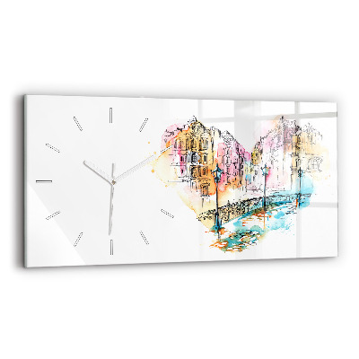 Horizontal wall clock Painted Architecture