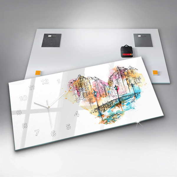 Horizontal wall clock Painted Architecture