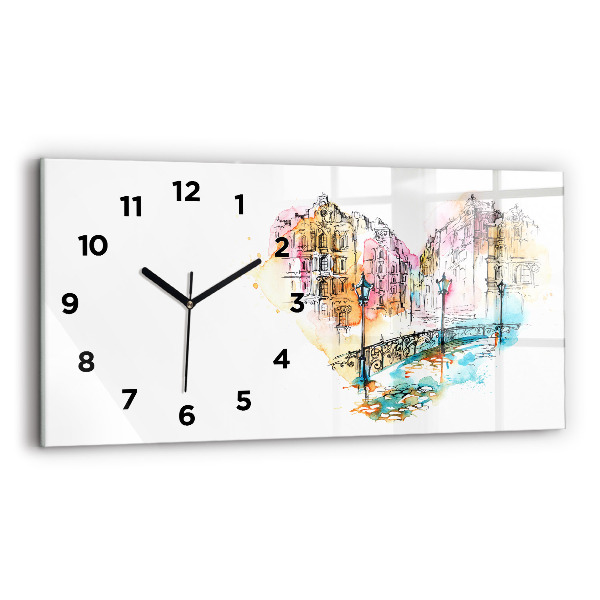 Horizontal wall clock Painted Architecture