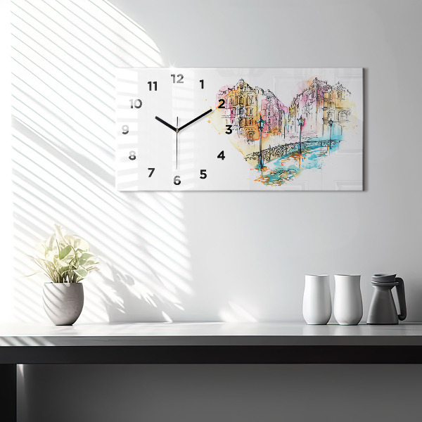 Horizontal wall clock Painted Architecture
