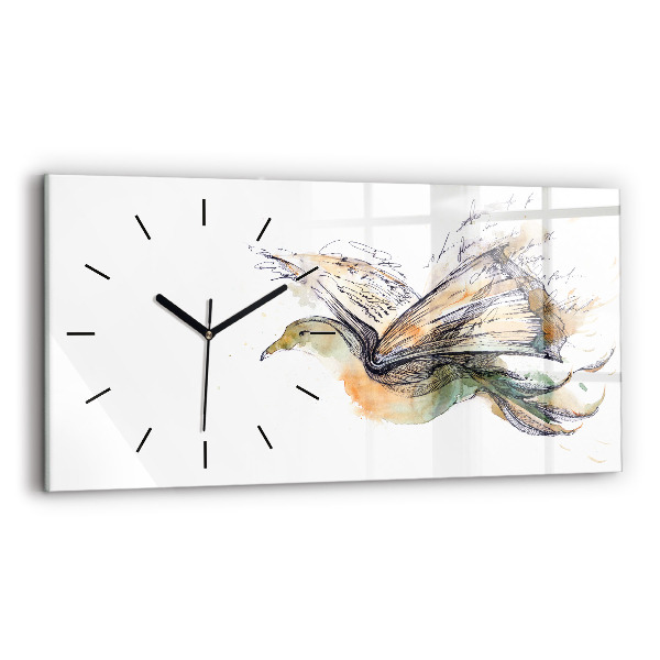 Horizontal wall clock Bird Book