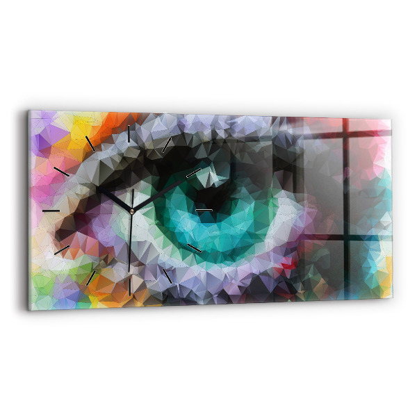 Horizontal wall clock Colorful human eye
