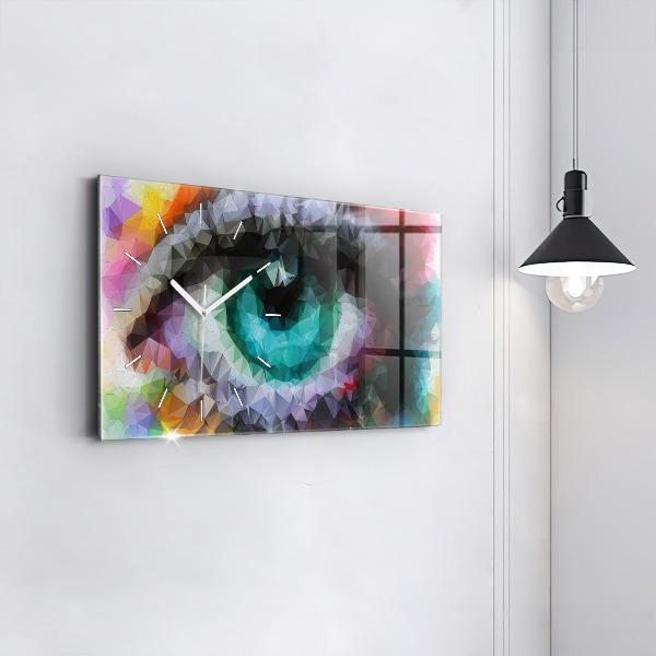 Horizontal wall clock Colorful human eye