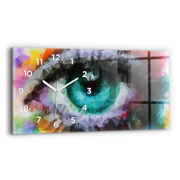 Horizontal wall clock Colorful human eye