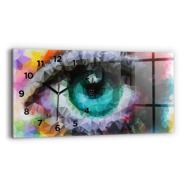 Horizontal wall clock Colorful human eye