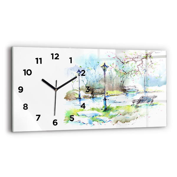 Horizontal wall clock Picturesque spring