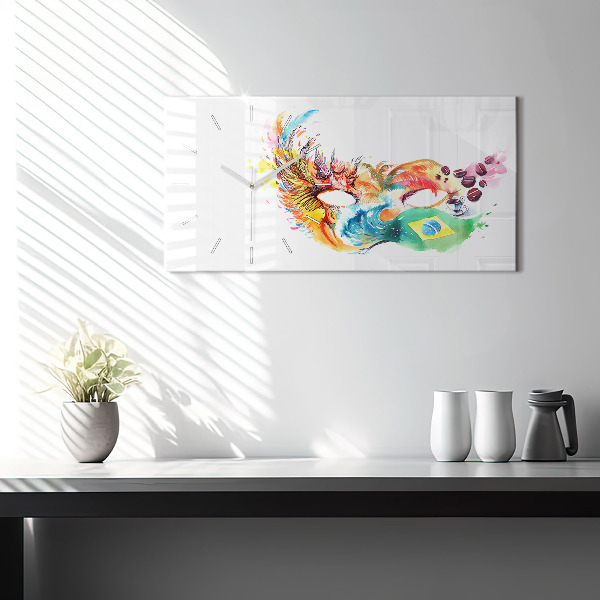 Horizontal wall clock Culture - Brazilian flag