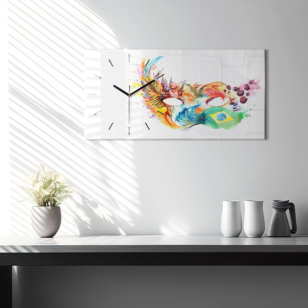 Horizontal wall clock Culture - Brazilian flag