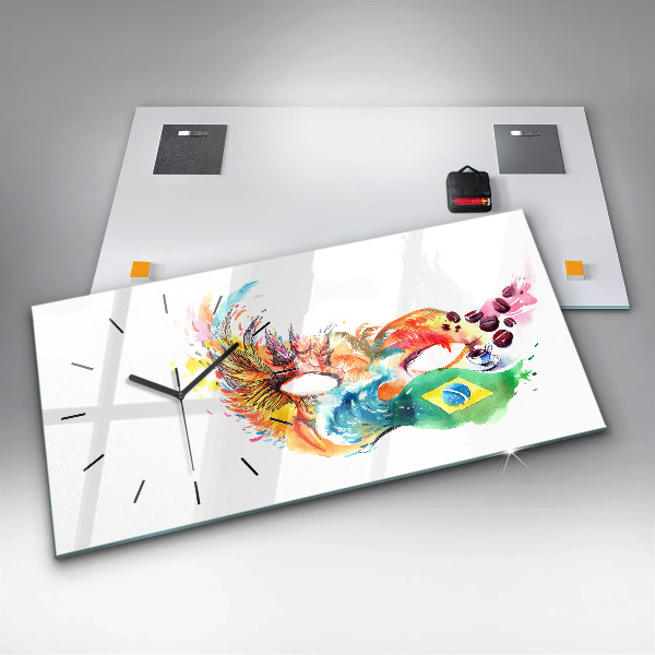 Horizontal wall clock Culture - Brazilian flag