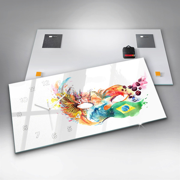 Horizontal wall clock Culture - Brazilian flag