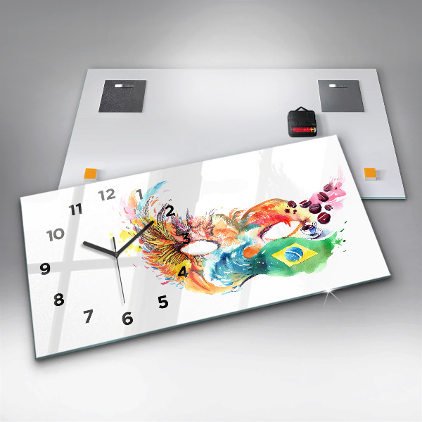 Horizontal wall clock Culture - Brazilian flag