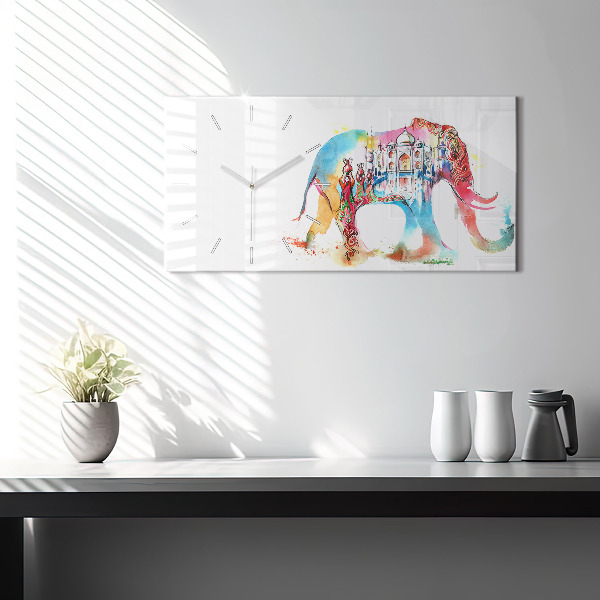 Horizontal wall clock Indian Culture