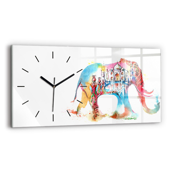 Horizontal wall clock Indian Culture