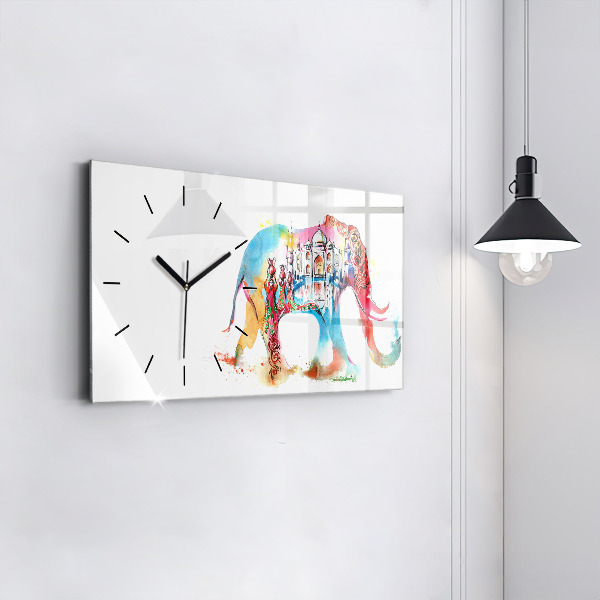 Horizontal wall clock Indian Culture
