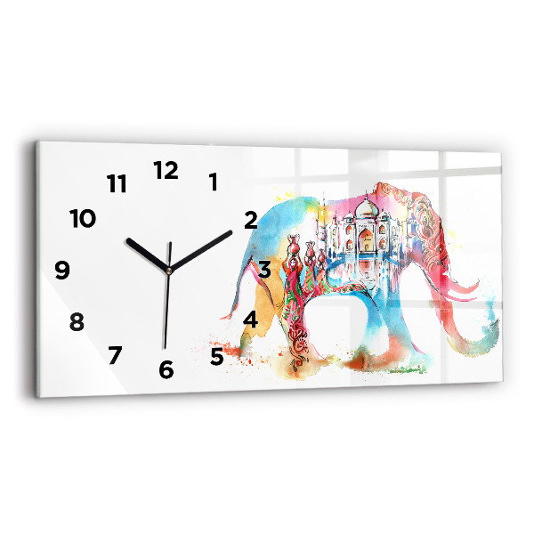 Horizontal wall clock Indian Culture