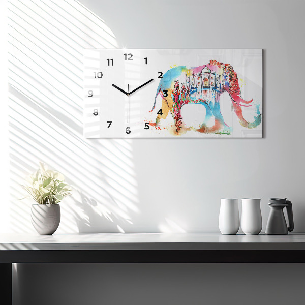 Horizontal wall clock Indian Culture