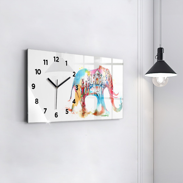 Horizontal wall clock Indian Culture