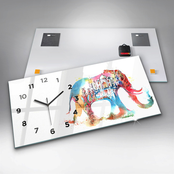 Horizontal wall clock Indian Culture