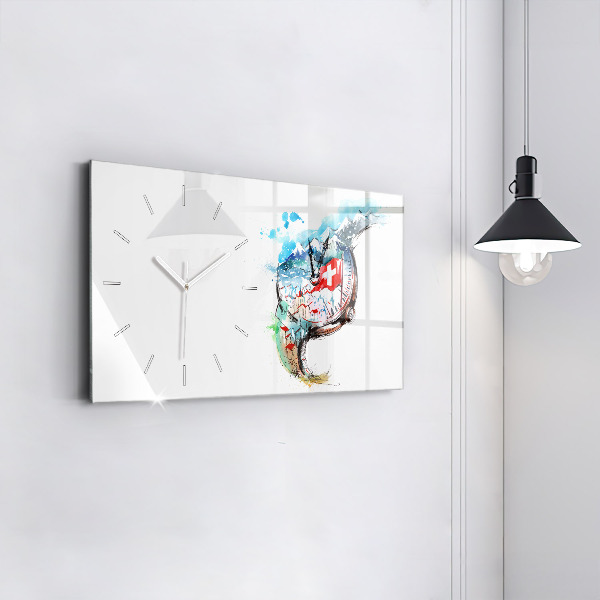 Horizontal wall clock Swiss watch