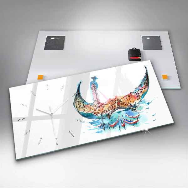 Horizontal wall clock Italy - Venetian Gondola