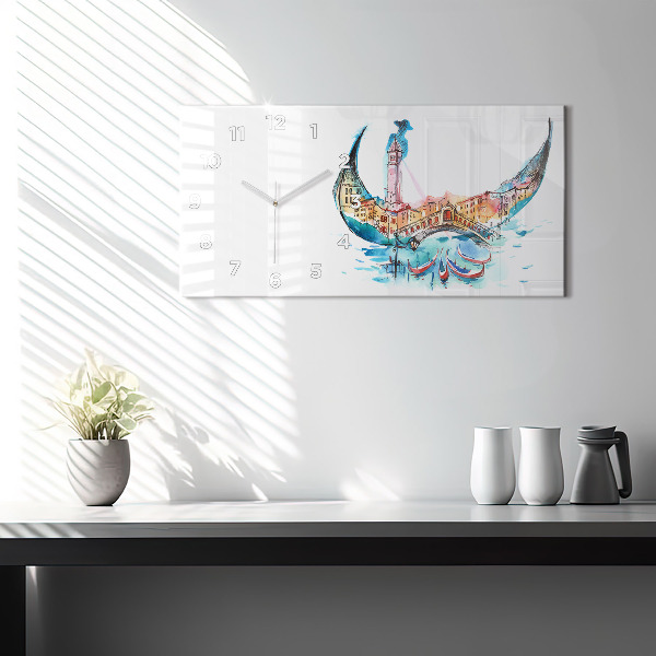 Horizontal wall clock Italy - Venetian Gondola