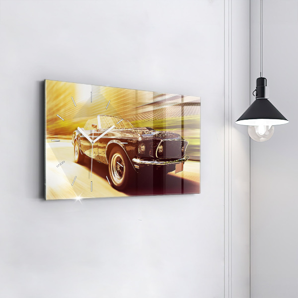 Horizontal wall clock Classic old car
