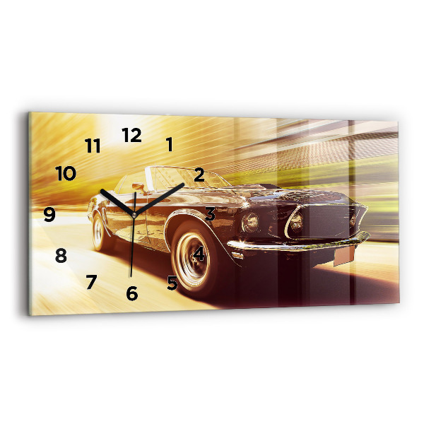 Horizontal wall clock Classic old car
