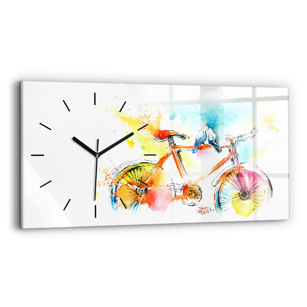 Horizontal wall clock Painted bike