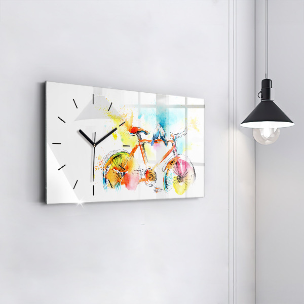 Horizontal wall clock Painted bike