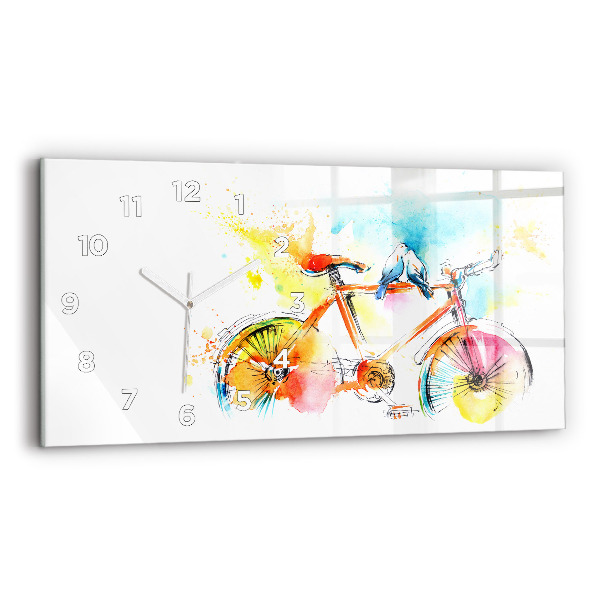 Horizontal wall clock Painted bike