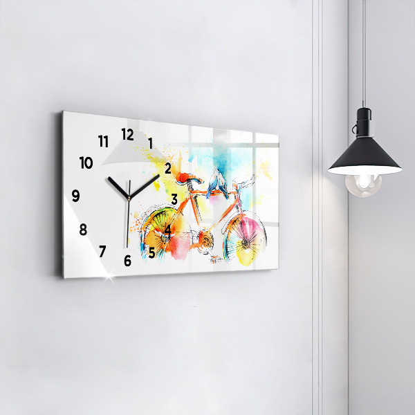 Horizontal wall clock Painted bike