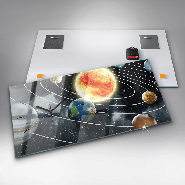 Horizontal wall clock The solar system
