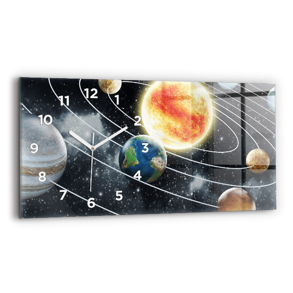 Horizontal wall clock The solar system