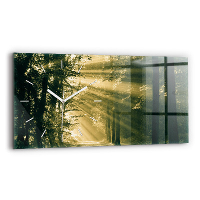 Horizontal wall clock Sun Rays Forest