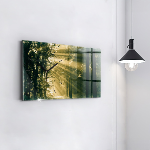 Horizontal wall clock Sun Rays Forest