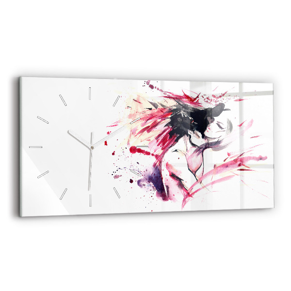 Horizontal wall clock Lovers abstraction
