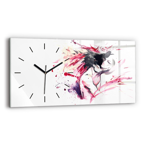Horizontal wall clock Lovers abstraction