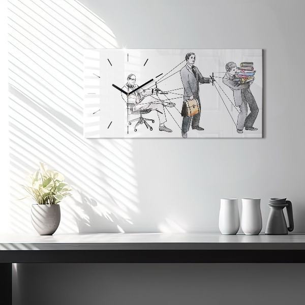 Horizontal wall clock Puppet People