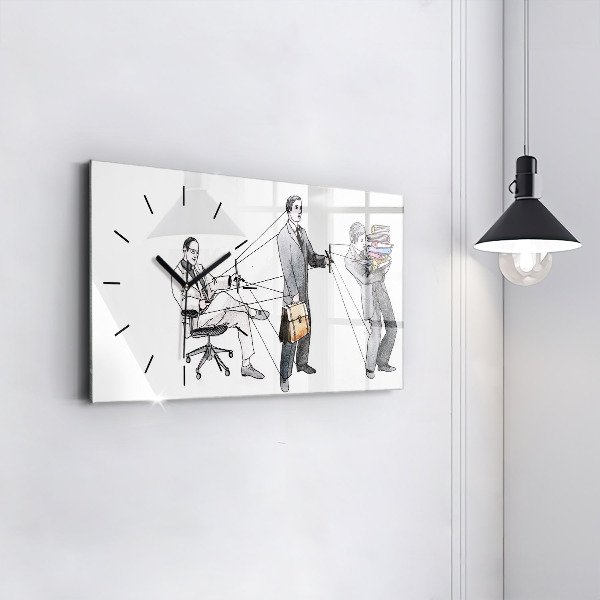 Horizontal wall clock Puppet People