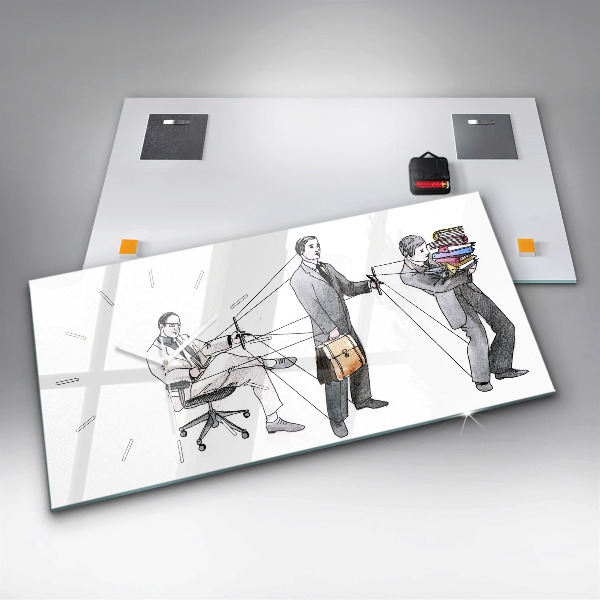 Horizontal wall clock Puppet People