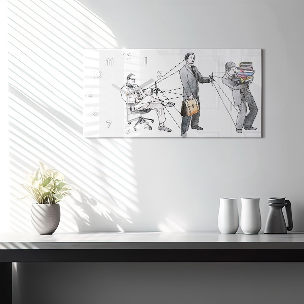 Horizontal wall clock Puppet People