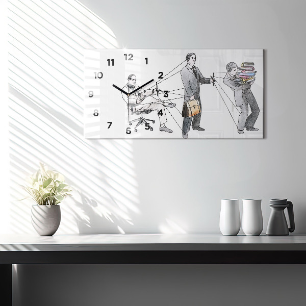 Horizontal wall clock Puppet People