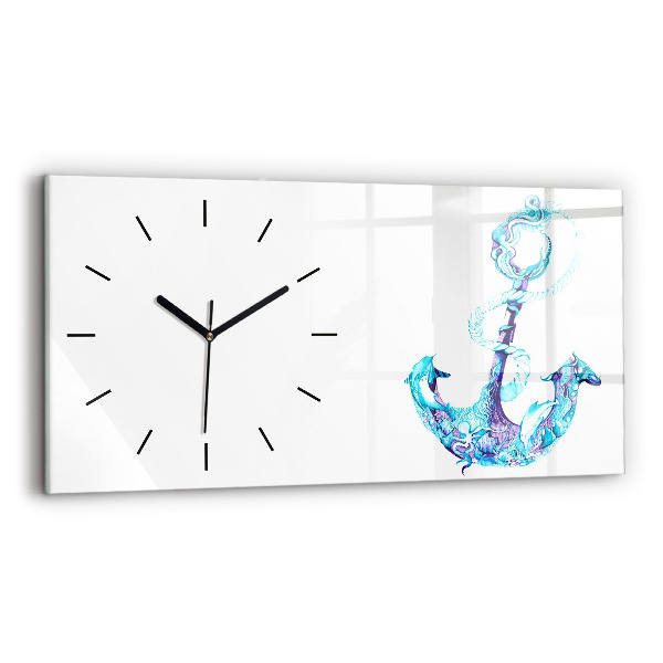 Horizontal wall clock Sea anchor